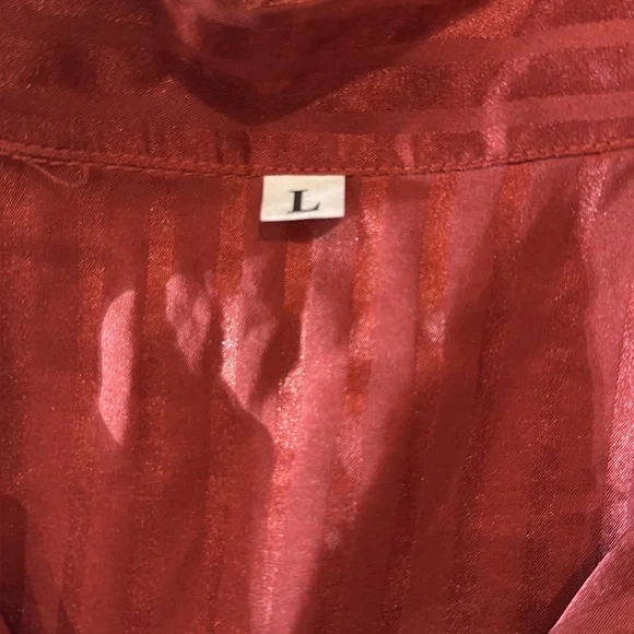 Burnt Orange Striped Pajama Set - Picture 3 of 7